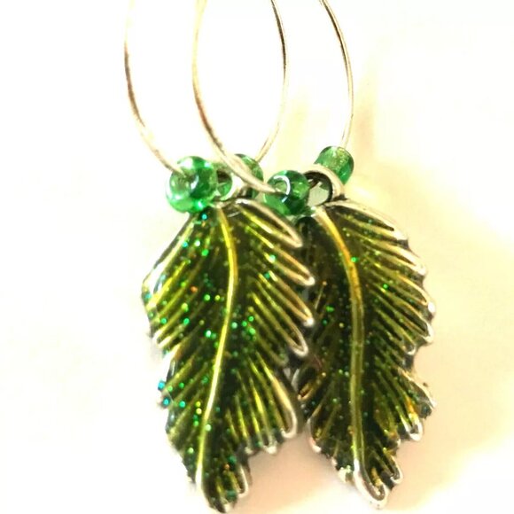 Leaf Earrings Fall Thanksgiving Autumn Tree Leaves Halloween Harvest Plated - Picture 5 of 9